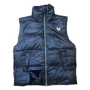 PlayBoy Puffer Vest N950PB Big Bunny Black Duck Down Filled Unisex Sz Small EUC